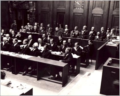 Dock in the I.G. Farben Trial in Nuremberg